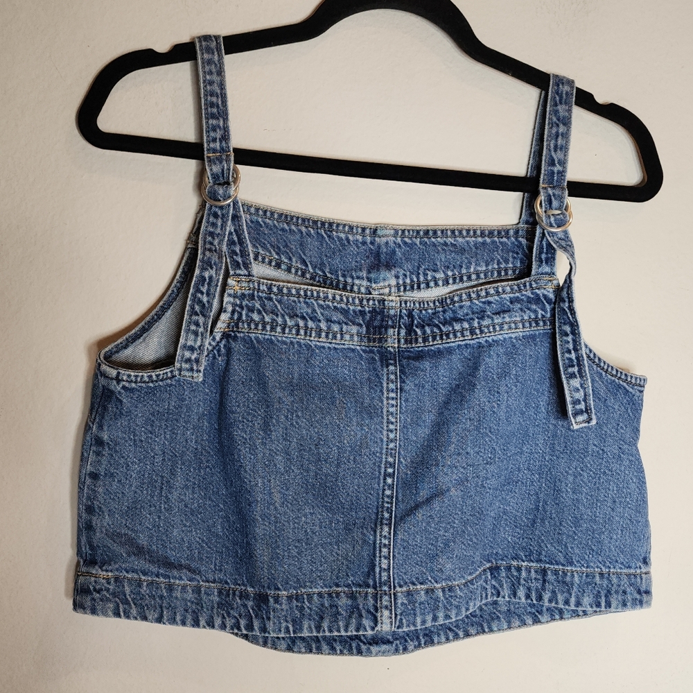 Gap Denim Crop Tank Top Sleeveless Top Size Medium - Picture 9 of 16